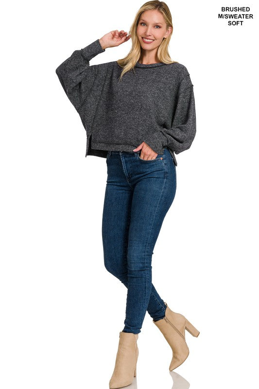 Brushed Melange Oversized Sweater