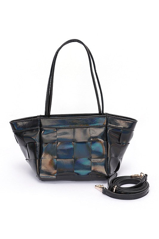 Metallic Weaved Small Tote Bag