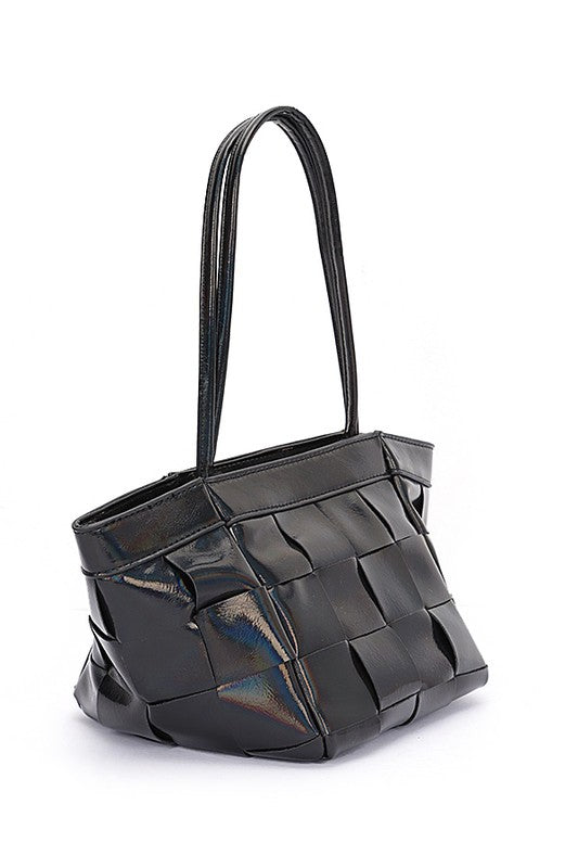 Metallic Weaved Small Tote Bag