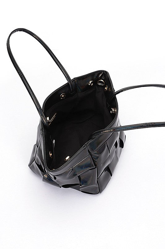 Metallic Weaved Small Tote Bag