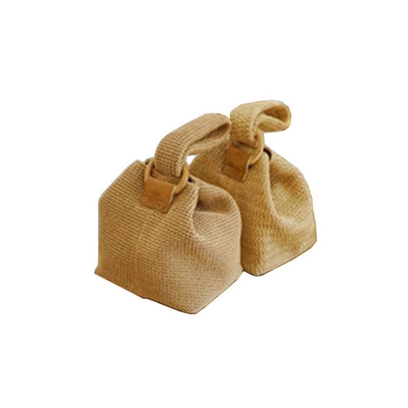 Casual Simple Weave Handbag: KHAKI / FREE SIZE