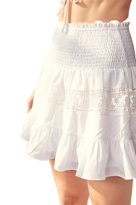 Lace Trim Detail Skirt