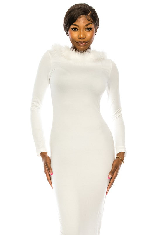 women's long slimming dress with hoodie