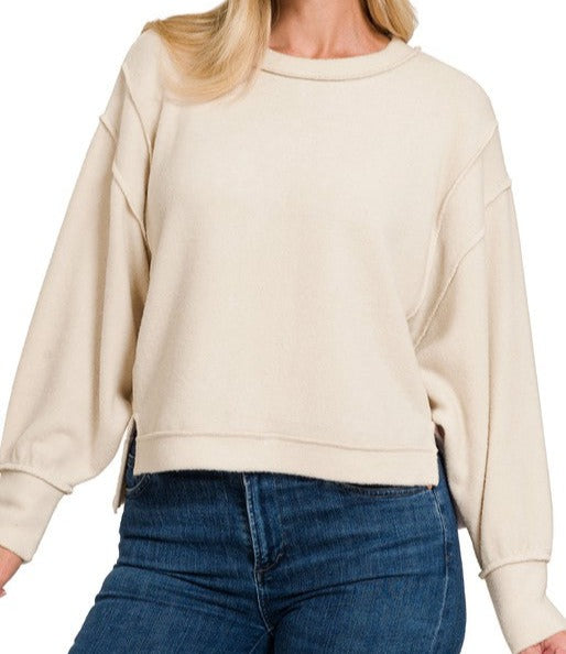 Brushed Melange Oversized Sweater