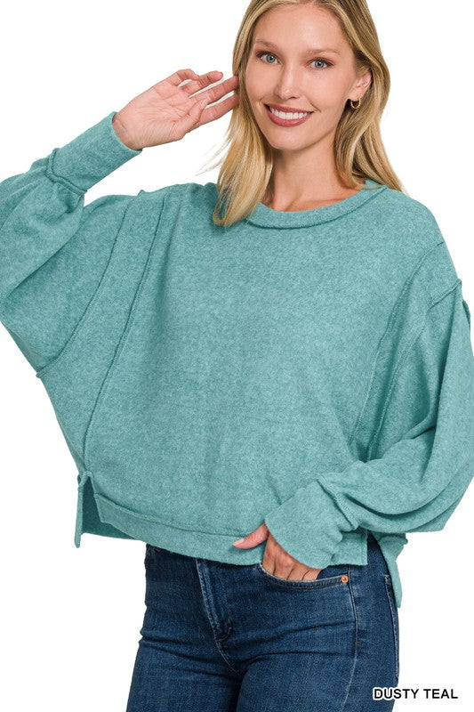 Brushed Melange Oversized Sweater