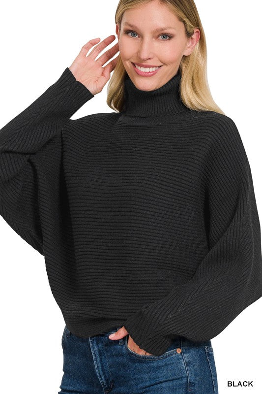 Dolman Sleeve Turtleneck Sweater