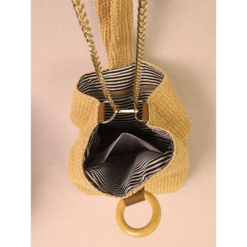 Casual Simple Weave Handbag: KHAKI / FREE SIZE