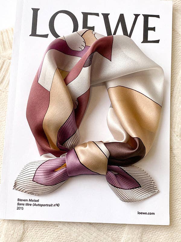 Square Printed Striped Scarf: PINK / One_size