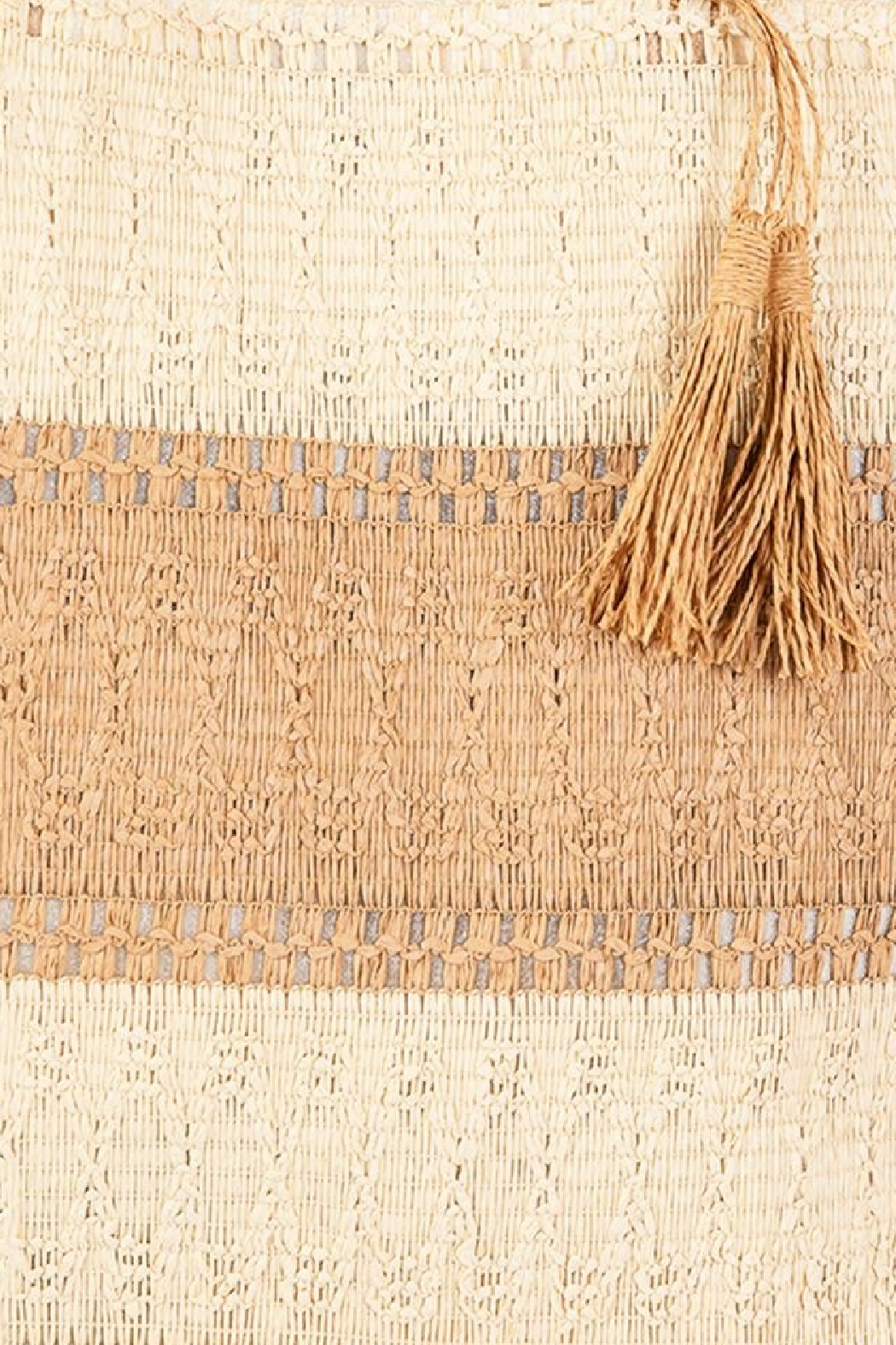 Color Block Straw Tote Bag: Blue