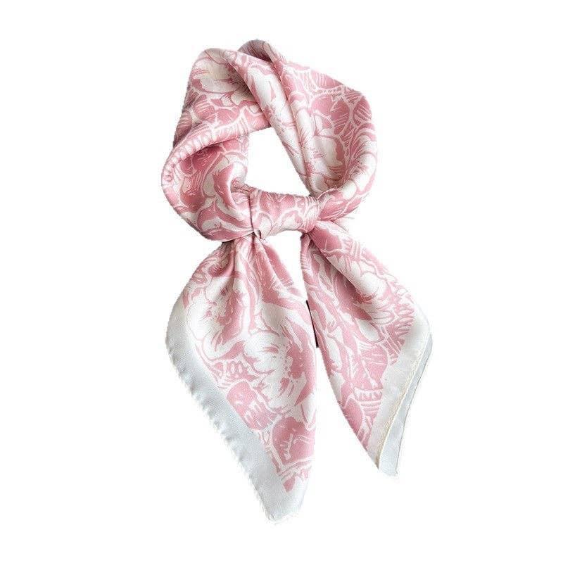 Fashion Print Square Scarf: PINK