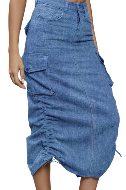 Denim Midi Skirt