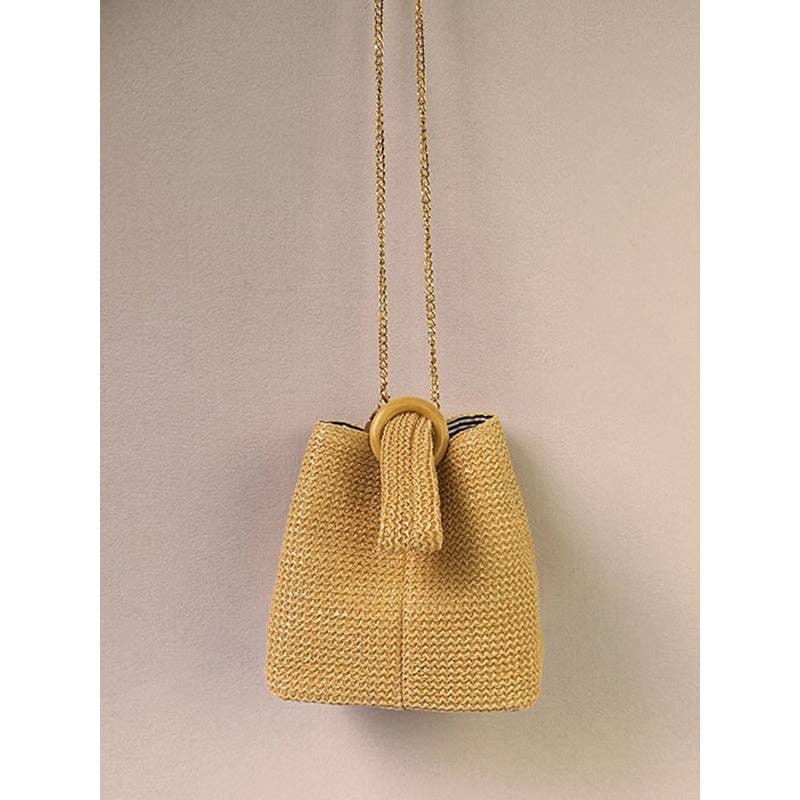 Casual Simple Weave Handbag: KHAKI / FREE SIZE